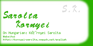 sarolta kornyei business card